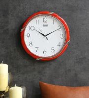 Red Plastic Contemporary Wall Clock By Ajanta