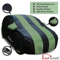  Autofurnish Stylish Green Stripe Car Body Cover for Hyundai i10 - Arc Blue