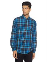 [Size L] Beat London by Pepe Jeans Men's Checkered Slim Fit Casual Shirt