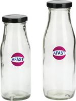 Afast Stylish Transparent Bottle Cum Container Of Glass With Lid Set Of Two  - 300 ml Glass Pickle Container & Salt Pepper Container, Oil Container, Fridge Container, Spice Container, Tea Coffee & Sugar Container, Grocery Container, Milk Container  (Pack of 2, Clear)