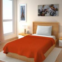 IWS Solid Single Fleece Blanket  (Polyester, Orange)