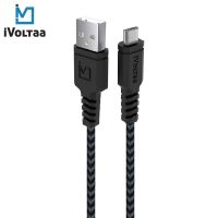 iVoltaa Rugged MK2 Extra Tough Unbreakable Braided Micro USB Cable  - 4.9 Feet (1.5 Meters) - (Grey-Black)