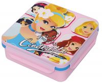 HM International Disney Cinderella Princess Plastic Lunch Box Set, 3-Pieces, Multicolour (HMRPLB 253-CIN)