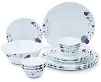 LaOpala Haze Dinner Set, 21-Pieces, White/Purple