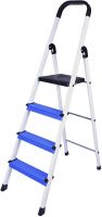 Primax High Grade Heavy Aluminum Folding 4 Step Ladder (White and Blue)