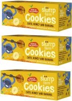 Slurrp Farm Healthy Wholegrain Cookies, Oats  Banana And Honey With Zero Transfat, Yummy Snack For Kids, 75g (Pack Of 3)