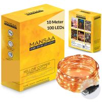 Mansaa Essentials 100 LED Copper Fairy String 10 m Lights with 1 m USB Cable