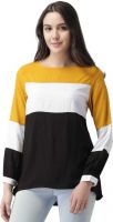 [Size S] Harvard Casual Full Sleeve Color Blocked Women Black, White Top