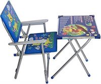 M/s AVANI TRADING & MFG CO. Iron Kid's Table Chair Set (Blue, 70 x 60 x 40 cm)
