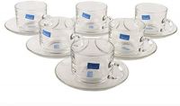 Ocean Stack Glass Set, 207.02ml, Set of 6, Clear