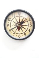 Tu Casa Vintage Metal Wall Clock D6 Metal (15.24 cm x 15.24 cm x 2.54 cm, Dark Brown, V-75)