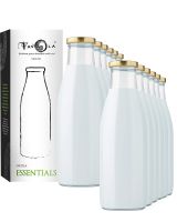 Favola Hygienic Water/Milk/Juice Bottle with Air Tight Cap, 1000ml, 12-Piece, Clear