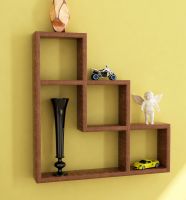 Home Sparkle L Shaped Wall Shelves Engineered Wood (Brown)