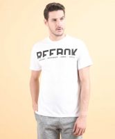 [Size XXL] REEBOK Solid, Printed Men Round or Crew White T-Shirt