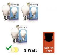 Wipro Tejas 9 Watt B22 LED Bulb, Cool Daylight (Pack of 3) 