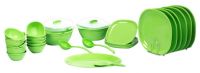 Signoraware Square Dinner Set, 31-Pieces, Parrot Green