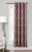 Optimistic Home Furnishing 150 cm (5 ft) Polyester Window Curtain Single Curtain  (Printed, Purple)