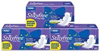 Stayfree All Night XL Dry Max Cover Sanitary Napkins - 42 Pads (B2G1) (Count 126)