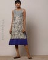 [Size S, M, L] Indie Picks Eema Handblock Ajrak Print Layered Shift Dress