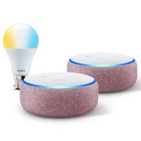 Echo Dot gift twin pack (Purple) with Wipro smart white bulb