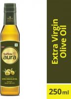 Saffola Aura Extra Virgin Olive and Flaxseed Blended Oil Plastic Bottle  (250 ml)