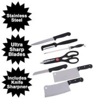 Shopper52 7 Piece Stainless Steel Kitchen Knife Set with Scissors 