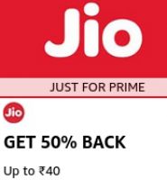 [Prime Only] Get 50% Back Max Rs. 40 on Jio Recharge using Amazon Pay UPI 