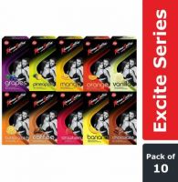KamaSutra Excite Series Basket Dotted Condoms - 10 Pieces (Pack of 10)
