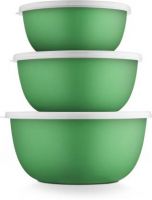 Ideale Flora Microwave Safe 3 Bowls Set- Green
