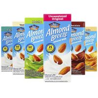 Blue Diamond Almond Breeze Vegan Almond Milk Assorted Flavour Pack of 6, [180ml Each, Unsweetened, Original, Vanilla, Chocolate, Matcha, Latte]