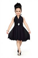 [Size 12-18 M] Aarika Girls Midi/Knee Length Party Dress  (Black, Sleeveless)