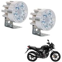Adroitz Mini 6 Led Round Fog Auxiliary Light with Metal Stand For Royal Enfield Classic 500 (Set of 2)