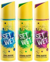 Set Wet Cool, Charm and Swag Avatar Deodorant Spray  -  For Men  (450 ml, Pack of 3)