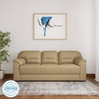 Muebles Casa Croma Leatherette 3 Seater  Sofa  (Finish Color - Beige)