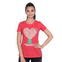 [Size L] Vector X VTCF-001-B Women's Round Neck T-Shirt (Red)