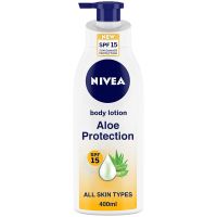 Nivea Body Lotion, Aloe Protection with SPF15, 400 ml