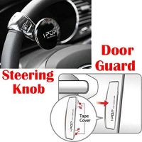 Riderscart I-Pop Car Steering Knob Door Guard with I-POP Car Door Guard with 3M Sticker For Nissan Go+