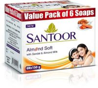 santoor Sandal & Almond Milk Soap  (6 x 150 g)