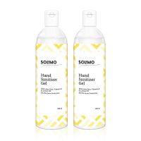 [Pantry] Amazon Brand - Solimo Hand Sanitizer Gel with Aloe vera, Vit E & Lemon Oil - 200ml - Pack of 2