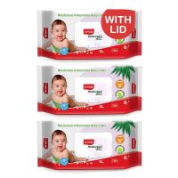 LuvLap Paraben Free Baby Wipes with Aloe Vera, with Fliptop Lid (72 Wipes/Pack, Pack of 3)