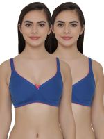 [Size 34C, 36B] Clovia Women's Pack of 2 T-Shirt Non Padded Wirefree Demicup Bra