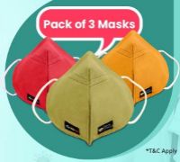 [Live on 21st July] Pack of 3 Masks at Rs. 9