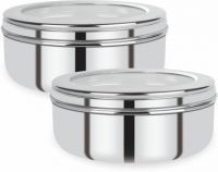 [Pre Book] Renberg Stainless Steel Puri Canister Set of 2, 750ml, Sliver (RBIN-6093)  - 750 ml Steel Utility Container  (Pack of 2, Silver)