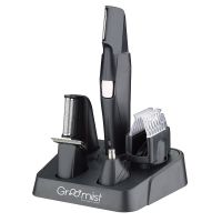 Groomiist Platinum Series Cordless 4 in 1 Grooming Kit PT-303 with Charging Stand: 60 Minutes Running Time & 20 Length Settings (Black)
