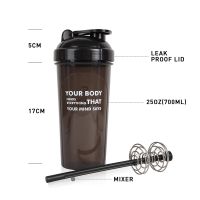 Cockatoo CS-01 BPA free Shaker Bottle, 700ml (Black,Set of 1)
