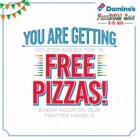 DOMINO'S FREE PIZZA EVERY 1HR (Only For 1st 75 Users Every Hour) 