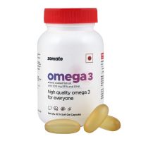 Zomato Omega 3 Fish Oil | Molecularly Distilled | 1000 Mg Omega 3 (180 mg EPA, 120 mg DHA) | Enteric coating to prevent fishy aftertaste | 30 Capsules