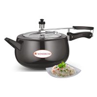Wonderchef Raven Hard Anodized Pressure Cooker with Inner Stainless Steel Lid Set, 3 Litres
