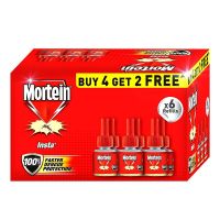 Mortein Mosquito Repellent Refills - Pack of 6 (Buy 4, Get 2 Promo) | 100% Protection against Dengue