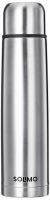 Amazon Brand - Solimo Stainless Steel Insulated 24 Hours Hot or Cold Bottle Flask with Flip Lid and Cover, 1000ml, Silver